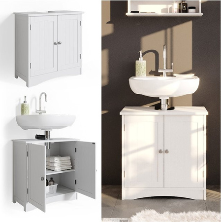 Vicco Wachtischunterschrank Bianco Badschrank im Landhausstil, Weiß, B/T/H: 60 x 60 x 60 cm