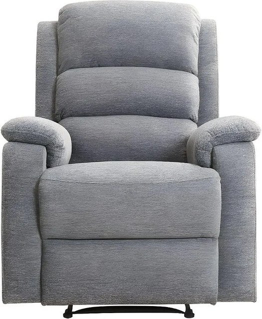Vente-unique Relaxsessel Nevers in Grau mit Armlehnen aus Stoff, Breite: 86 cm - Bild 1