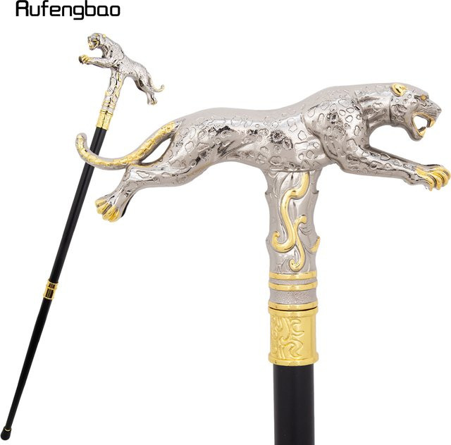 Rufengbao Goldener Weißer Laufender Leopard Gehstock, Zubehör, 94cm - Bild 1