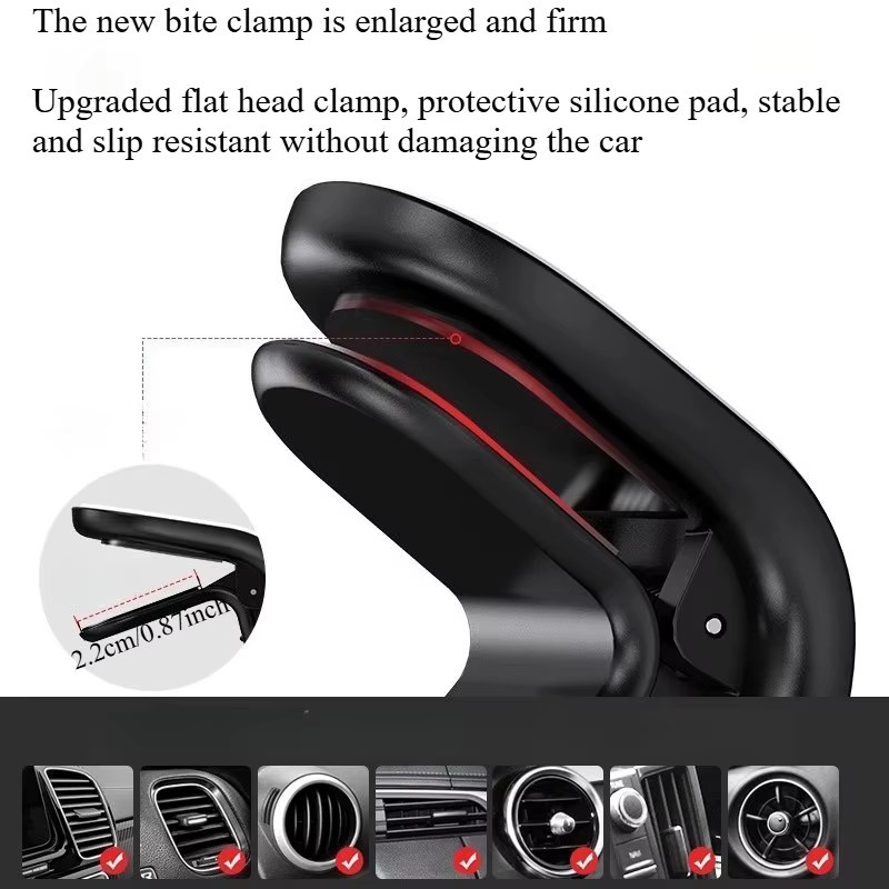 Lcars Magnetische Handyhalterung für die Auto-Lüftung in Schwarz mit Clip-On Befestigung und Schutzkleber - Bild 3