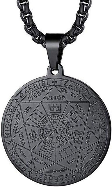 Rui Di Halskette Sieben Erzengel Amulett, Edelstahl, Schwarz, Herren - Bild 1