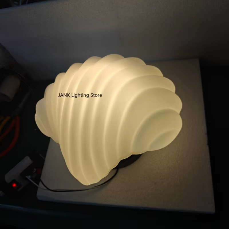 JIANKEXING LED Wandlampe aus Glas in Weiß im minimalistischen Muschel-Design für Wohnzimmer, Schlafzimmer und Flur - Bild 3