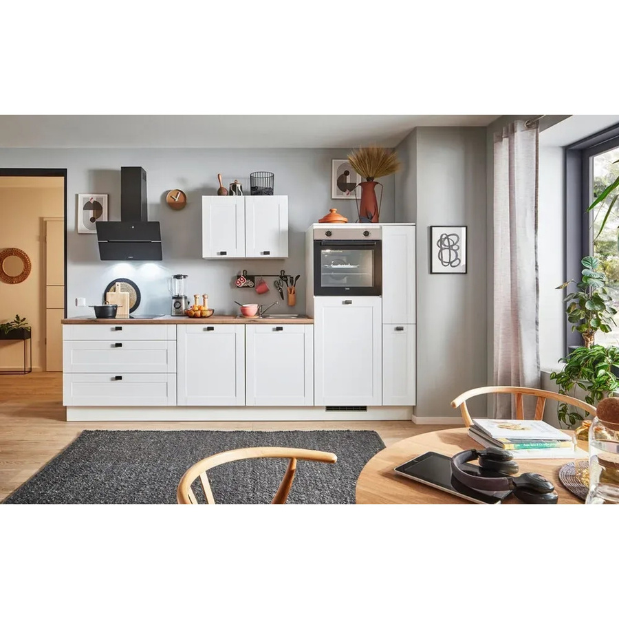 pino Küchenzeile Weiß Matt mit 1 Geräteschrank und 1 Apothekerschrank, Breite: 290 cm, Höhe: 174 cm, Tiefe: 60 cm - Bild 2