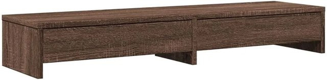 vidaXL Monitorständer mit Schubladen in Eiche Braun, B/T/H: 100 x 27 x 15 cm - Bild 1