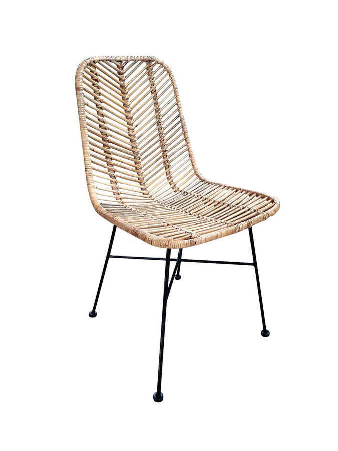 SIT-Möbel Rattan Stuhl-Set 2er-Set in Beige aus Rattan und Metall, B/H/T: 44 x 87 x 57 cm - Bild 1