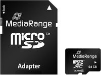 MediaRange microSDXC Speicherkarte Class 10, 64 GB, Schwarz - Bild 1