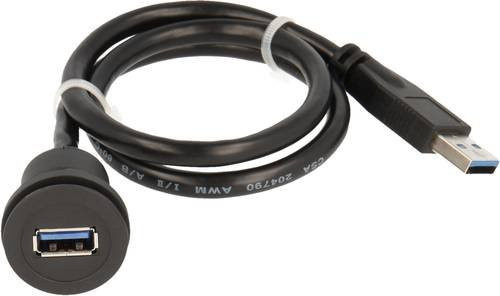 Georg Schlegel USB 3.0 Buchse Typ A mit Kabel in Schwarz - Bild 1