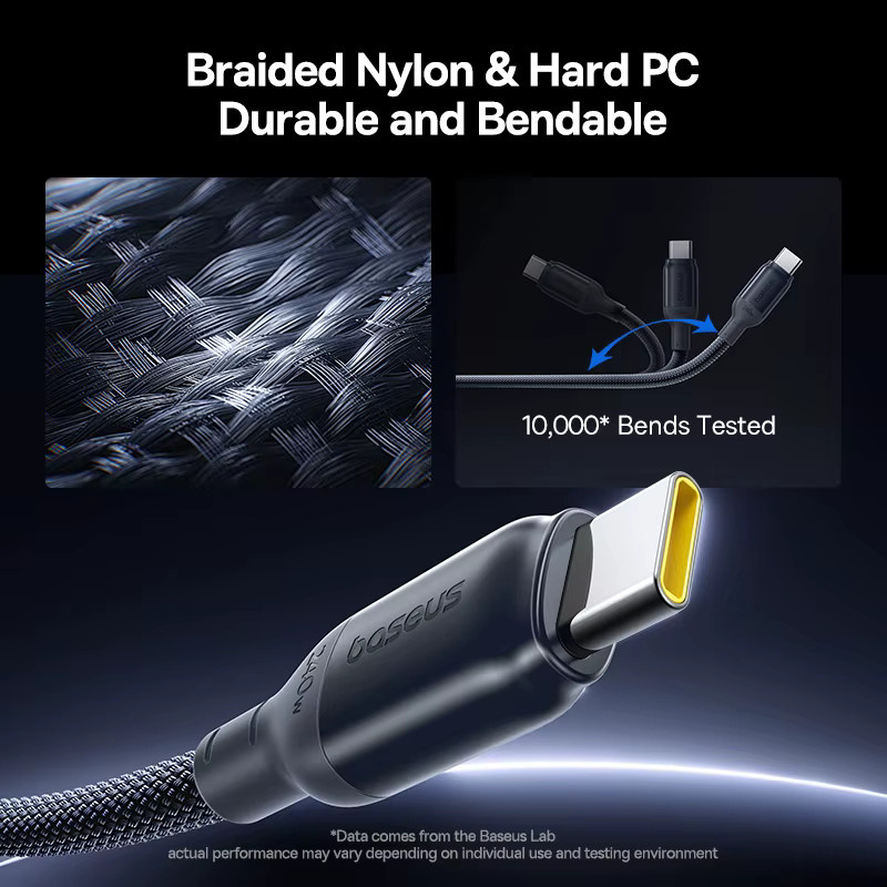 Baseus USB-C Schnellladekabel 240 W in Schwarz für MacBook Pro, iPhone und Samsung Galaxy S-Serie - Bild 5