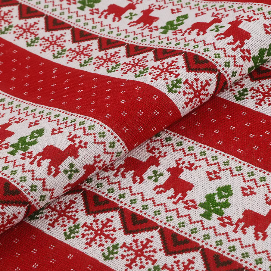 4er-Set quadratische Leinenstoffe mit Weihnachtsmuster in Multicolour für Patchwork und DIY-Nähen, Breite: 50 cm, Tiefe: 50 cm, Höhe: 50 cm - Bild 2