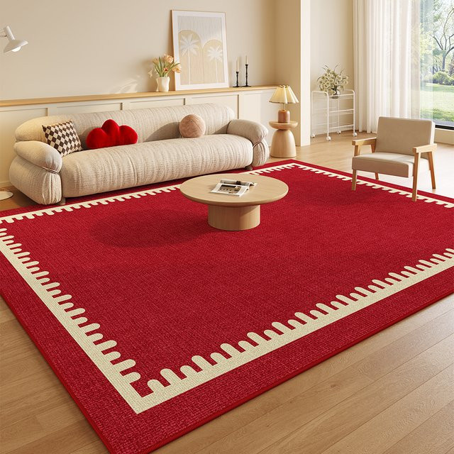VIKAMA Bodenmatte Rot, rutschfester Teppich für Wohnzimmer und Schlafzimmer, B/T: 120 x 80 cm - Bild 1