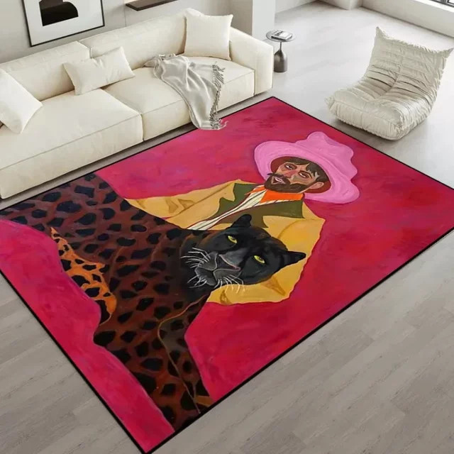 Facaishu Plüschteppich im Vintage-Design für Wohnzimmer und Schlafzimmer, Multicolour - Bild 1