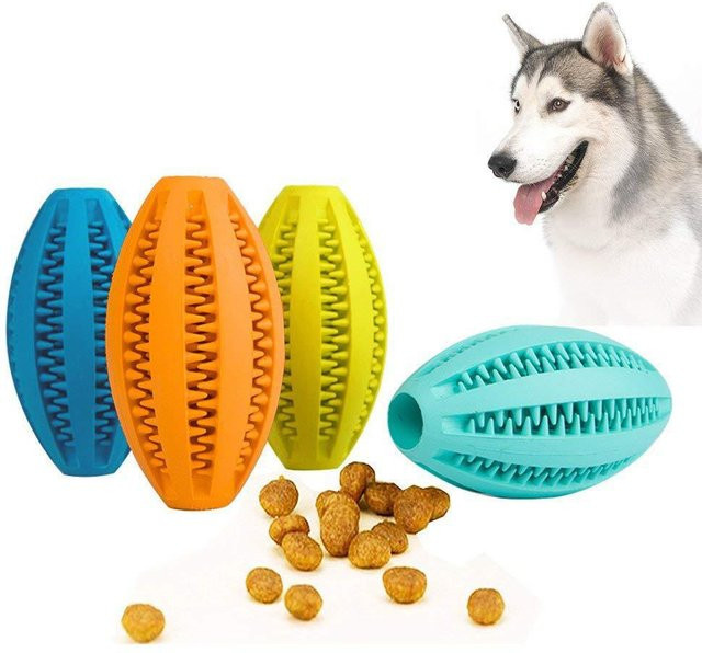 Haustier Hund Kauen Spielzeug, Snack Ball, Natürliche Gummi, Interaktive Bouncy Pet - Bild 1