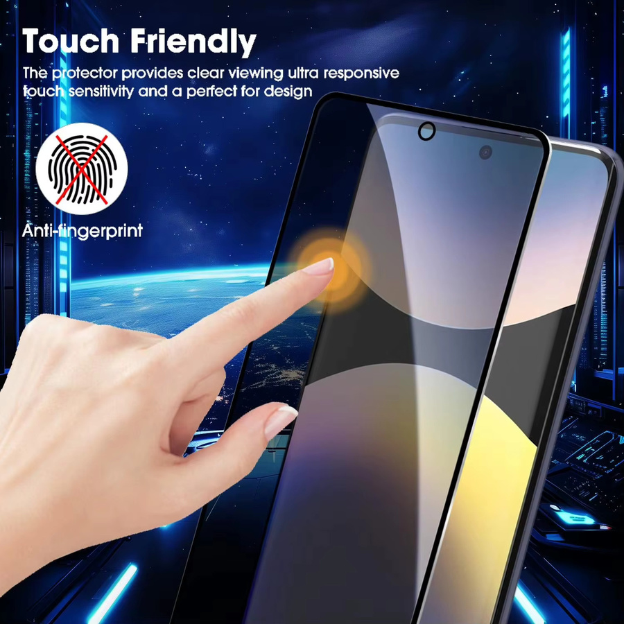 Xiaomi Redmi Note 14 5G Sichtschutzfolie aus gehärtetem Glas, Anti-Spy Schutzfolie, transparent - Bild 5