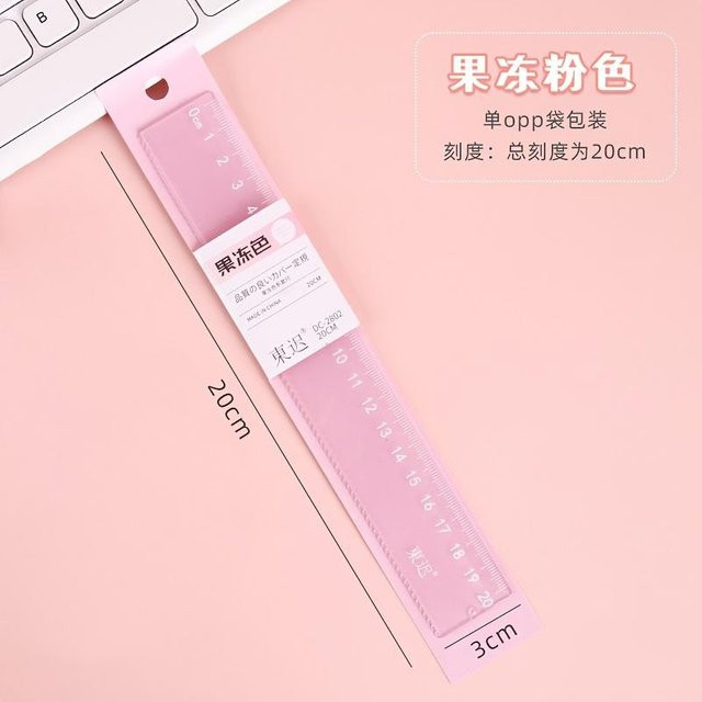 Ouyaohong Lineal aus Kunststoff in Gelee-Optik, 20 cm Messwerkzeug für Schule, Büro und Zeichnen - Bild 1