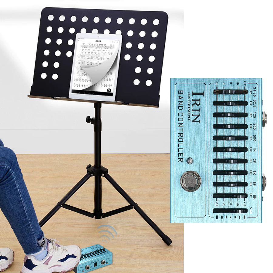 IRIN Mini-Gitarren-Equalizer 10-Band EQ Effektpedal mit True Bypass in Blau - Bild 3
