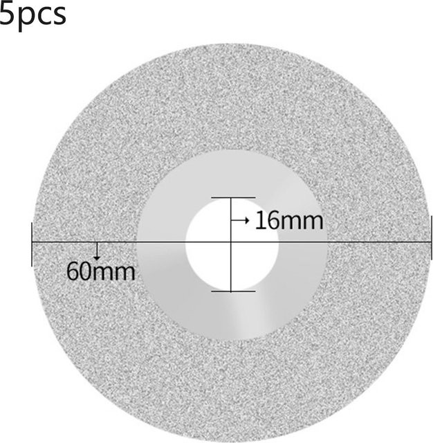 Vibratite 5er Set Ultra-dünne Diamant-Trennscheiben für Kreissägen, Durchmesser: 60 mm, Farbe: Silber, zum Schneiden von Glas, Fliesen und Marmor - Bild 1