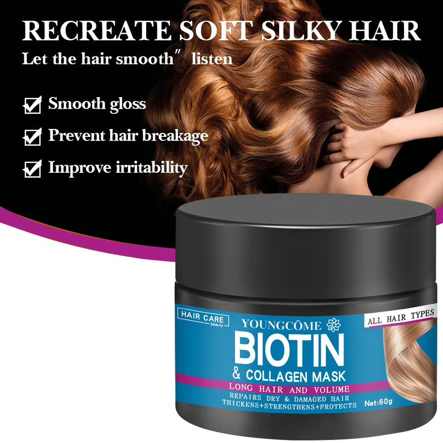 YOUNGCOME Haarmaske mit Biotin, Kollagen, Keratin, für trockenes und strapaziertes Haar - Bild 2