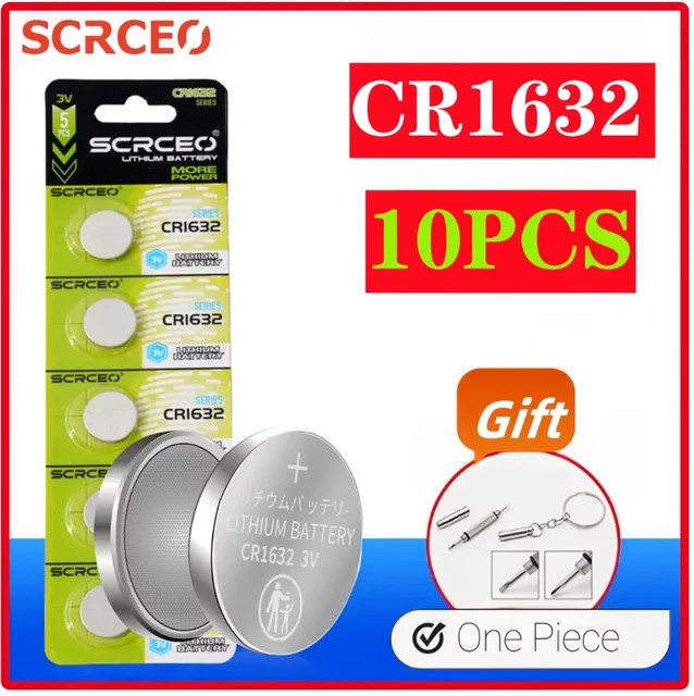 SCRCEO CR1632 3V Lithium-Knopfzellen in Silber für Uhren, Autos und Spielzeuge - Bild 1