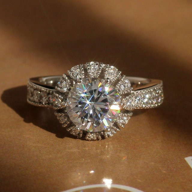 Huitan Chic Verlobungsring, Silber, Zirkonia, Damen - Bild 1