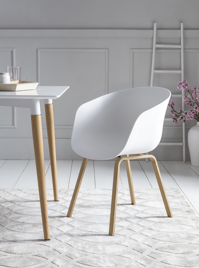2er Set SalesFever Schalenstühle im skandinavischen Design, Farbe: Weiß, Höhe: 77,5 cm - Bild 1