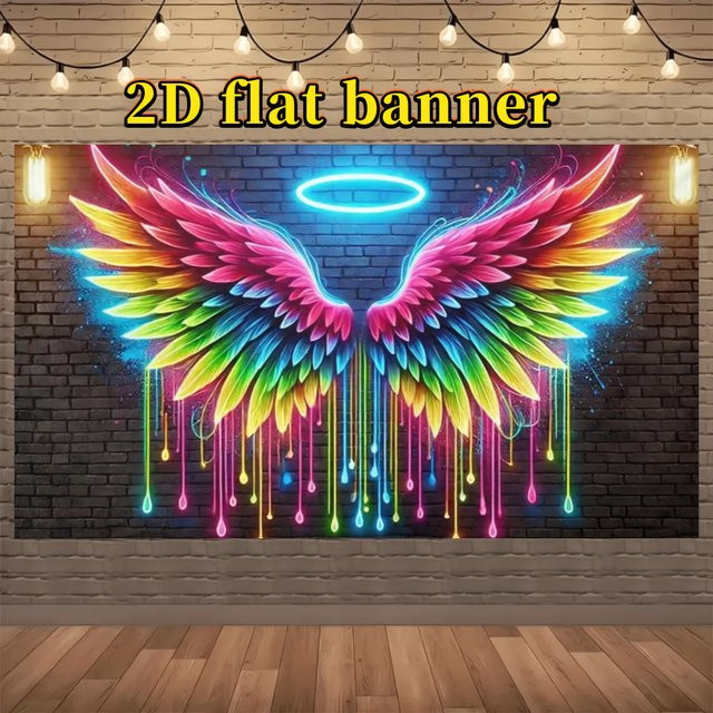 VIKAMA Wandteppich mit Engelsflügeln in Multicolour zur Wanddekoration, B/H: 40 x 60 cm - Bild 1