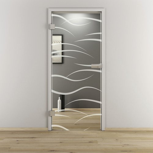 NOVADOORS Glasdrehtür NOVA 540, glänzend, transparent, B/T/H: 83,4 x 33,1 x 197,2 cm - Bild 1