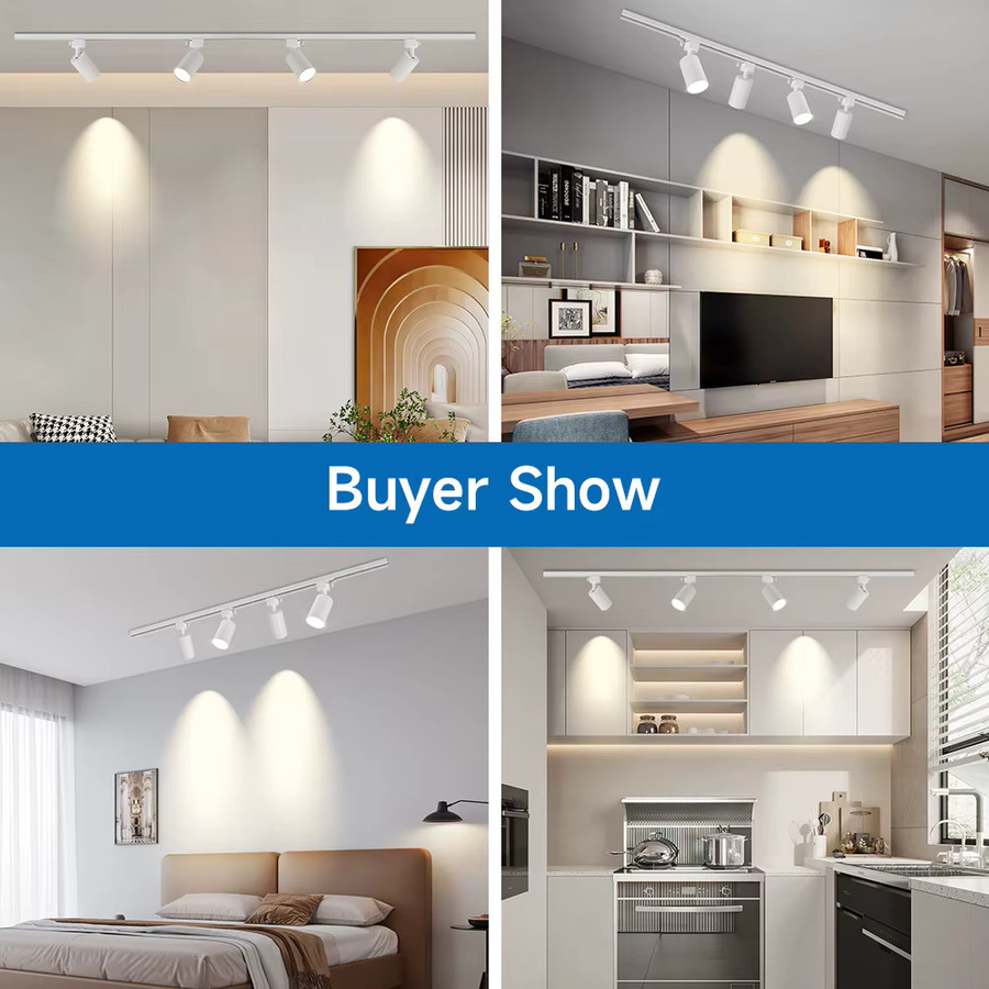 CANMEIJIA LED-Schienenlicht Set mit austauschbaren GU10-Leuchtmitteln aus Aluminium für Küche und Wohnzimmer - Bild 3