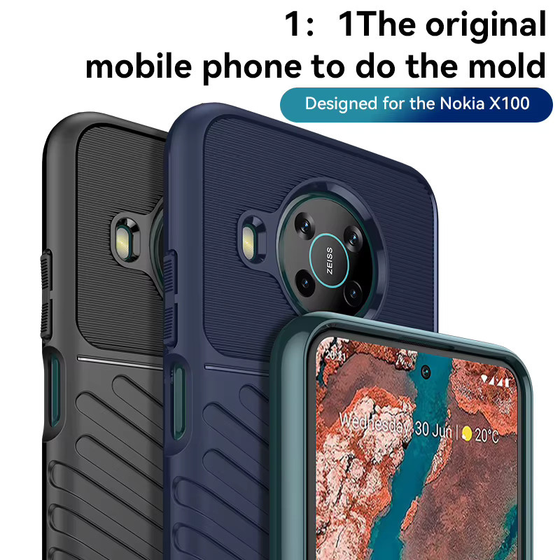 Stoßfeste Silikon Handyhülle für Nokia x100 in Schwarz - Bild 2