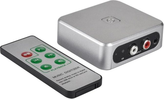 Wonderlands Musik-Digitalisierer Soundaufnahme Rekorder in Grau zur Konvertierung analoger Musik in MP3 mit USB-Laufwerk, Speicherkarte und Fernbedienung - Bild 1