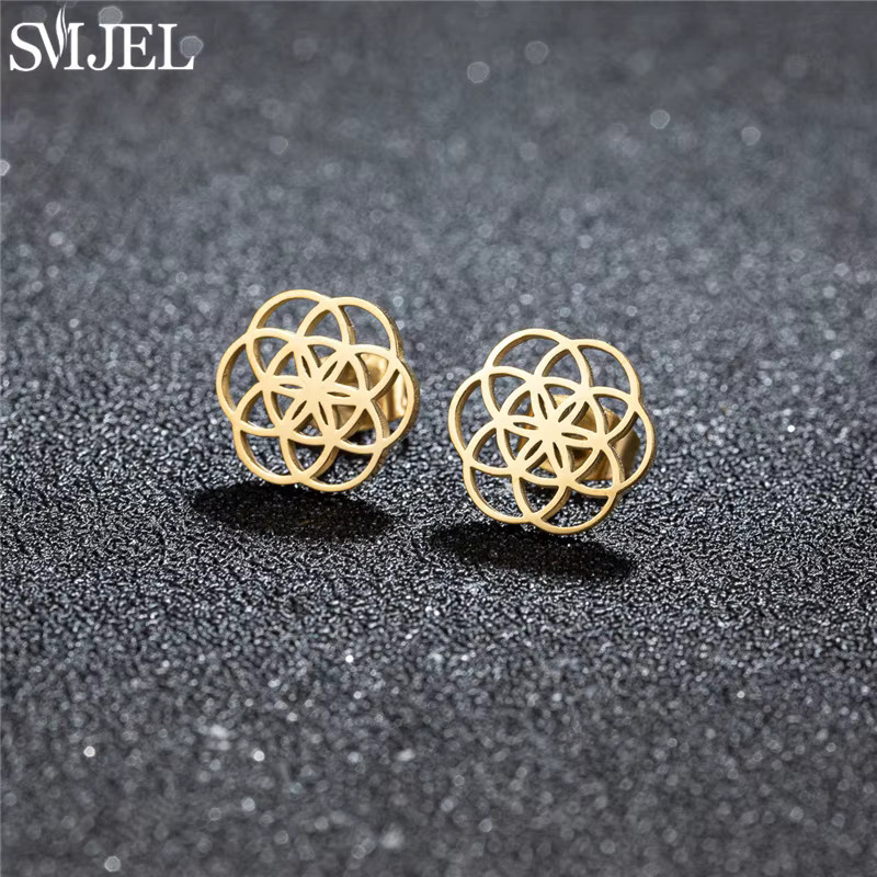 SMJEL Ohrstecker Edelstahl, Gold, Vintage, Damen - Bild 2