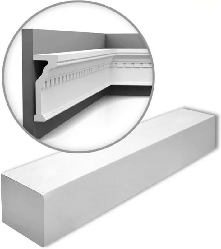 Orac Wandleisten Set Decor P4010-box mit 6 Friesleisten in Weiß, klassisches Design aus Kunstharz, Gesamtlänge 12 m - Bild 1