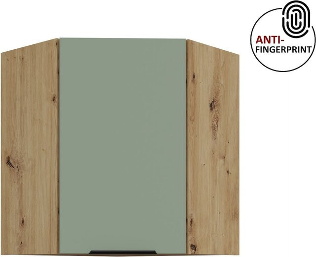 Küchen Eckschrank ARIA in Aquamarin matt mit Anti Fingerprint Effekt, Breite: 60 cm, Höhe: 72 cm, Tiefe: 60 cm - Bild 1