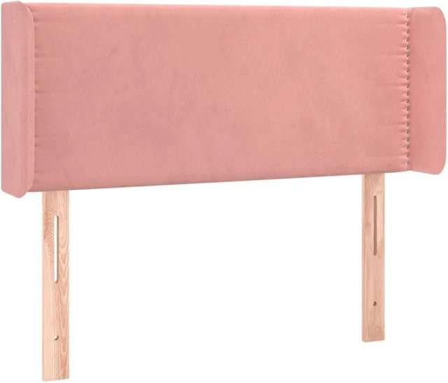 vidaXL Kopfteil mit Ohren in Rosa aus Samt, B/H: 103 x 78/88 cm, Tiefe: 16 cm - Bild 1