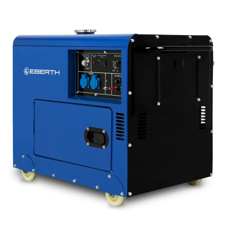 Eberth Notstromaggregat Diesel mit 5000 Watt, 10 PS 4-Takt Motor, E-Start, 2x 230V und 1x 12V in Blau - Bild 2