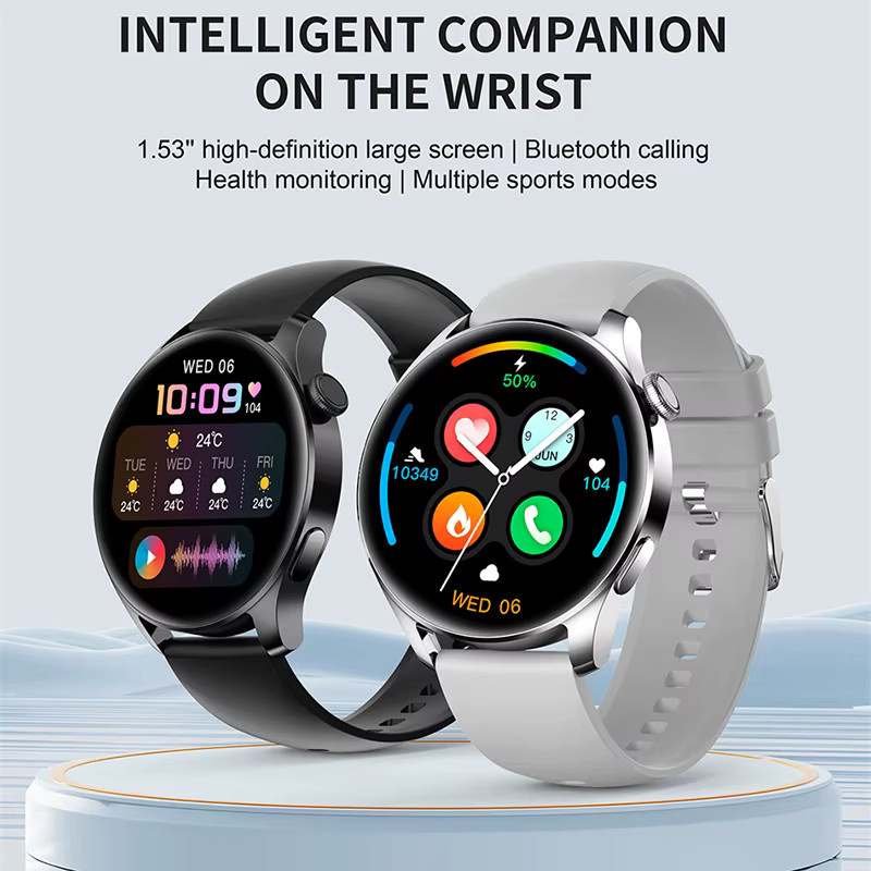 Jooeniok Smartwatch, Edelstahl, Silber, Herren, 44 mm, wasserfest - Bild 2