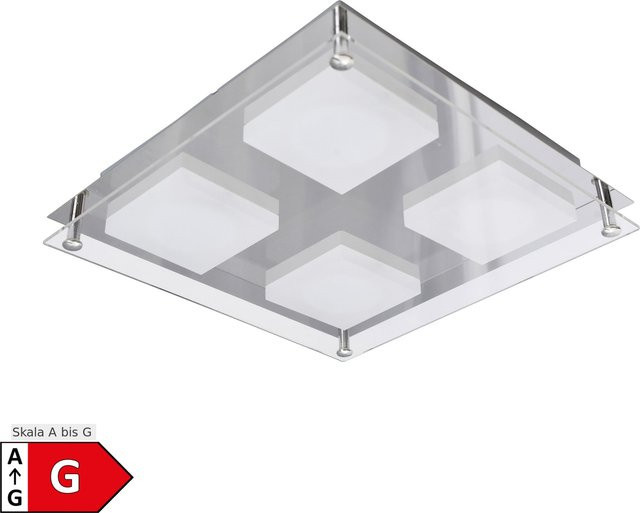 Näve LED-Wandleuchte Edingburgh 4-flammig in Chrom, B/H/T: 24 x 7 x 24 cm - Bild 1