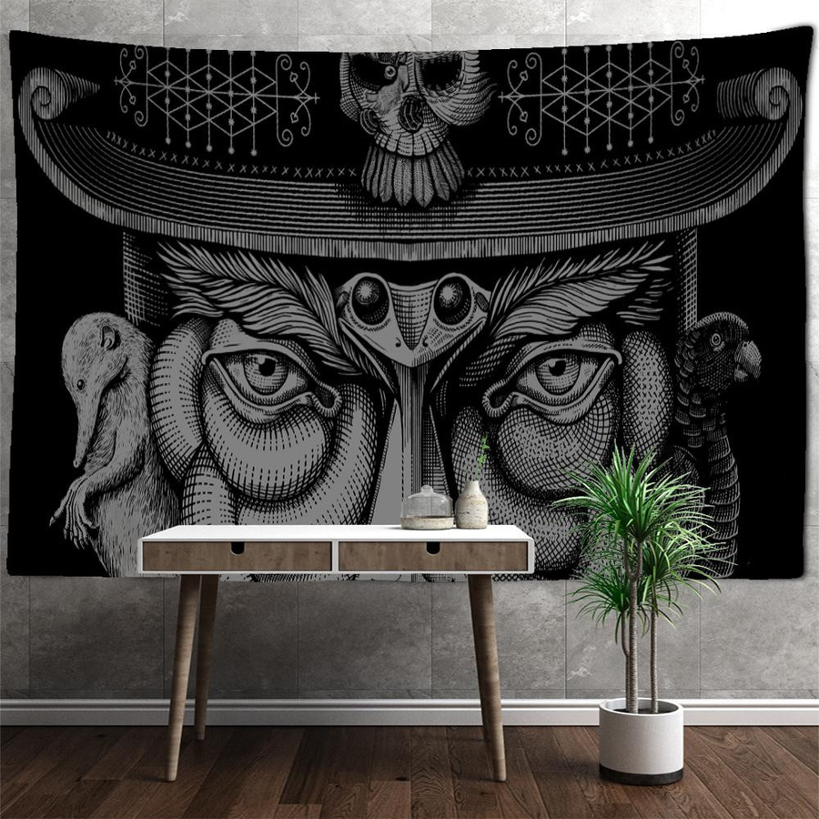 Psychedelic Auge Wandteppich Mandala Tapisserie im Boho-Stil, B: 200 cm, H: 150 cm - Bild 2