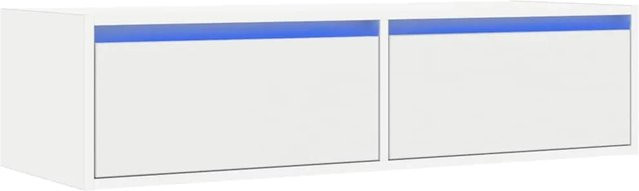 vidaXL TV-Schrank mit LED-Beleuchtung in Weiß, B/T/H: 100 x 35,5 x 25 cm - Bild 1