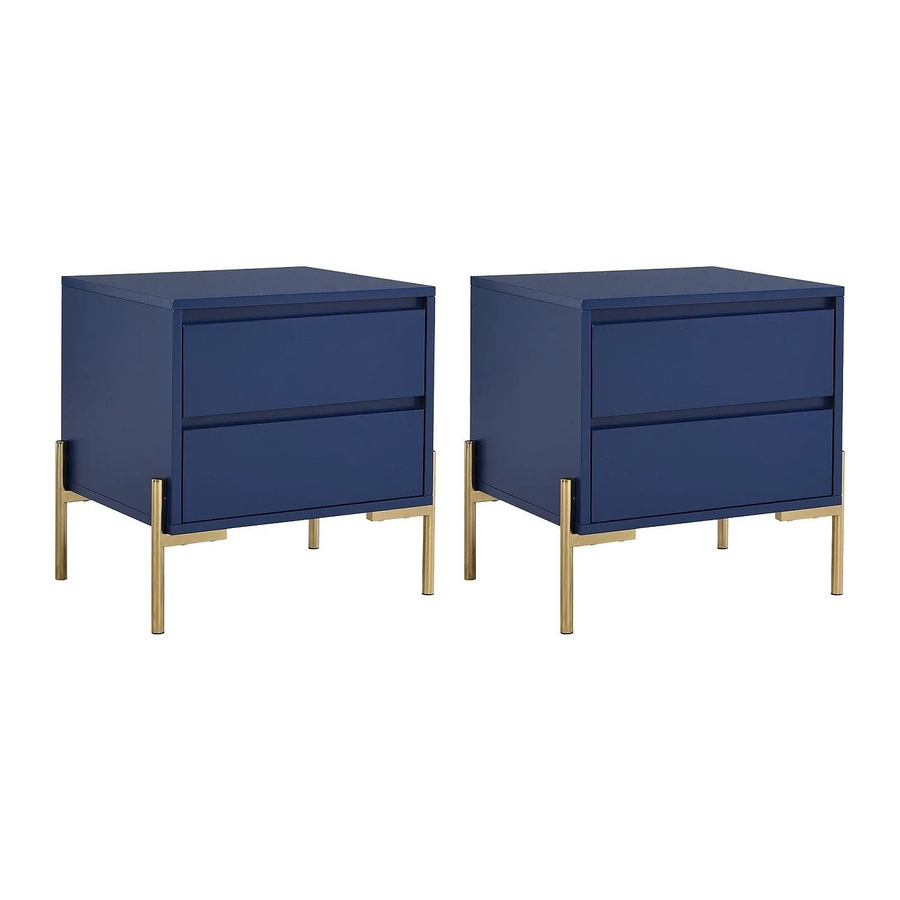 Nachttisch Korasa von Pascal Morabito in Blau und Goldfarben, Breite: 50 cm - Bild 2