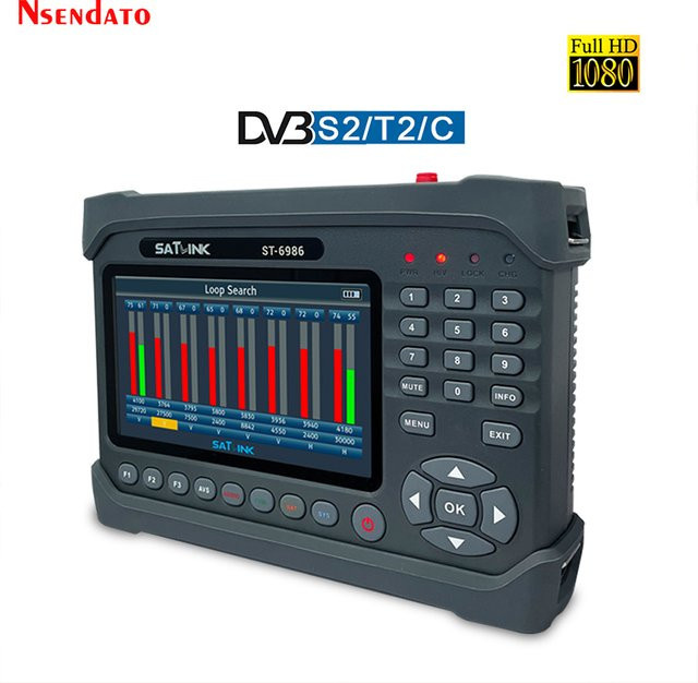 Satlink ST-6986 DVB-S2/S DVB-T/T2 DVB-C Satelliten-Signalfinder und Signalmessgerät in Schwarz - Bild 1