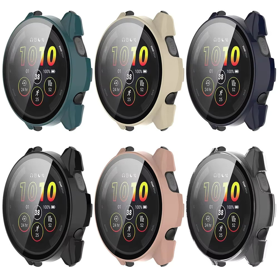 Mptionx Schutzhülle mit gehärtetem Glas für Garmin Forerunner 165, Schwarz - Bild 2