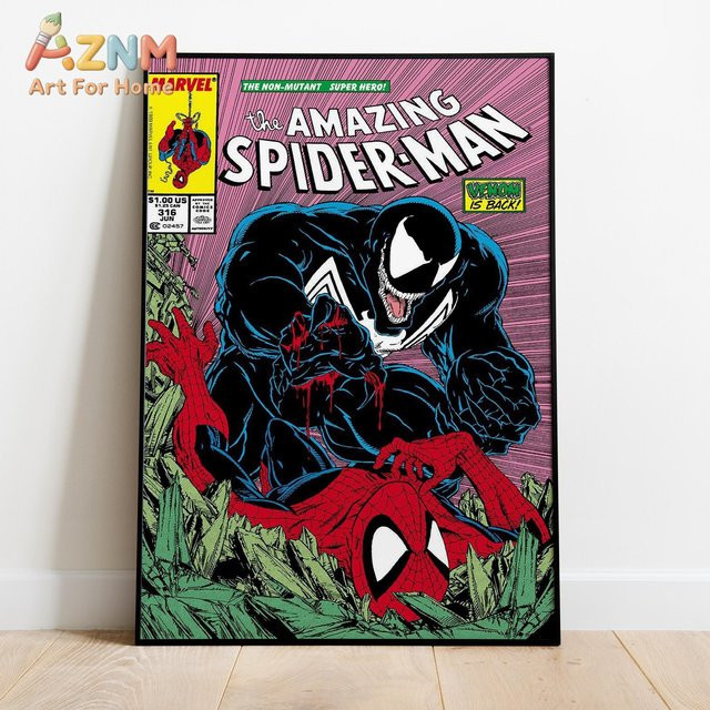 Spider-Man Comic-Buch-Cover Poster von KAYOU, mehrfarbige Illustration als Wandkunst für Animationsfans - Bild 1