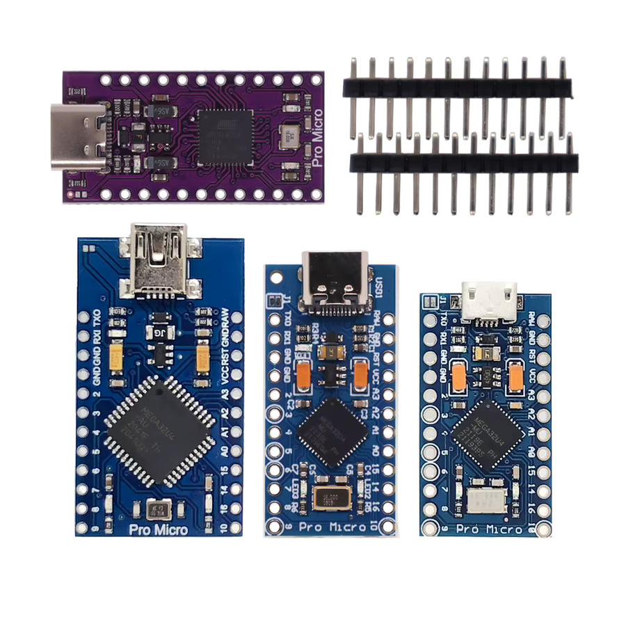 USB-C Pro Micro Modul für Arduino ATmega32U4 mit 2-reihigem Pin Header und Leonardo USB Interface Board - Bild 2