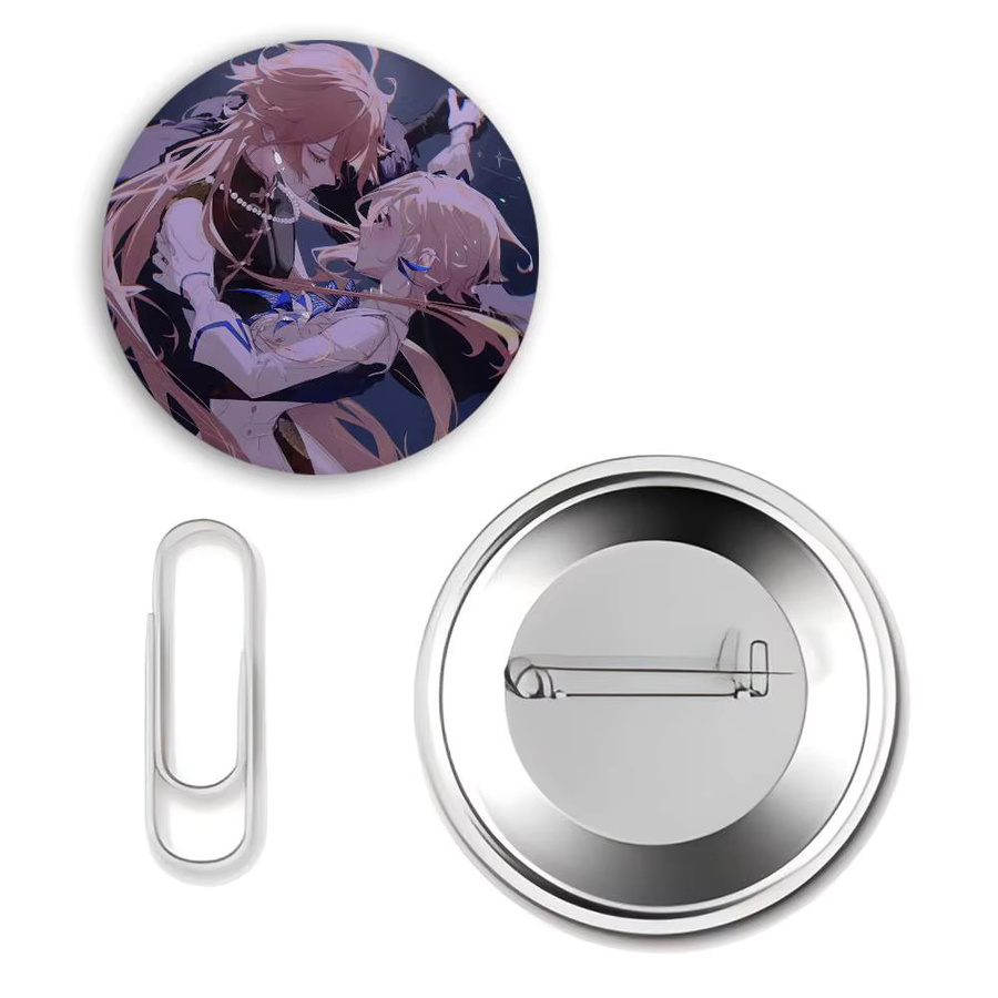 Anime Genshin Impact Aether X Lumine Abzeichen Runde Kunstbrosche, Unisex - Bild 7