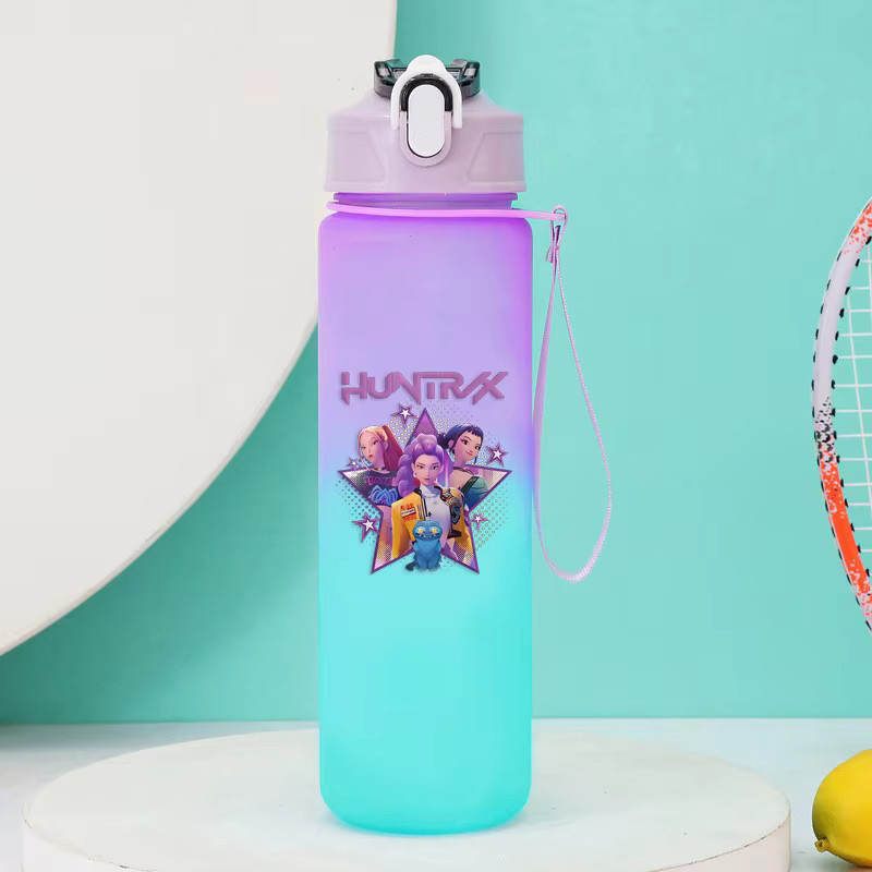 Bandai KPOP Demon Hunters Trinkflasche mit Farbverlauf und Strohhalm, 750 ml, Multicolour - Bild 1
