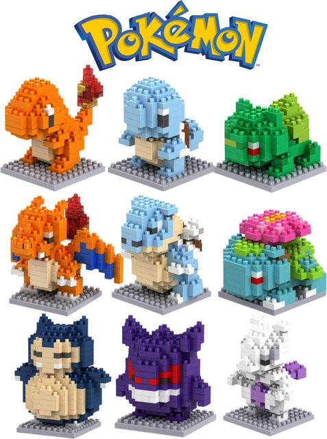 Potdemiel Pokémon Gengar Charmander Snorlax Squirtle Bulbasaur Partikel-Bausteine, Desktop-Ornament - Bild 1