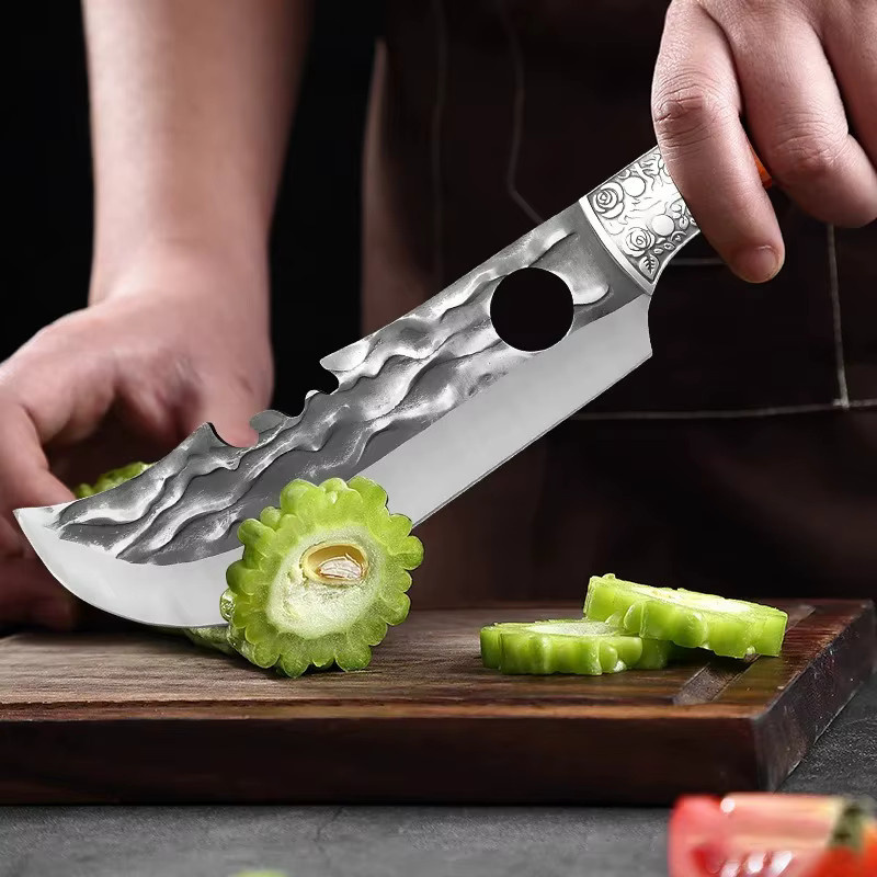GuanQi Kochmesser aus geschmiedetem Edelstahl mit Holzgriff in Silber - Bild 3
