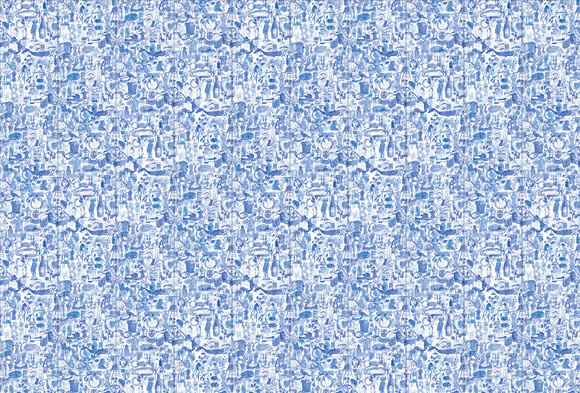 NLXL Mural I'm Blue - Abstrakte Wandtapete in Blau mit floralem Design - Bild 1