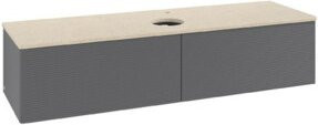 V&B Waschtischunterschrank Antao mit Frontstruktur in Anthrazit, Wandmontage, B/T: 160 x 50 cm - Bild 1