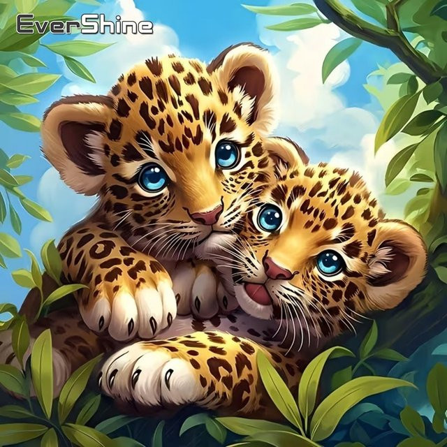 EverShine Leoparden-Tier Diamant-Mosaik, Bastelset, Bunt / Mehrfarbig - Bild 1